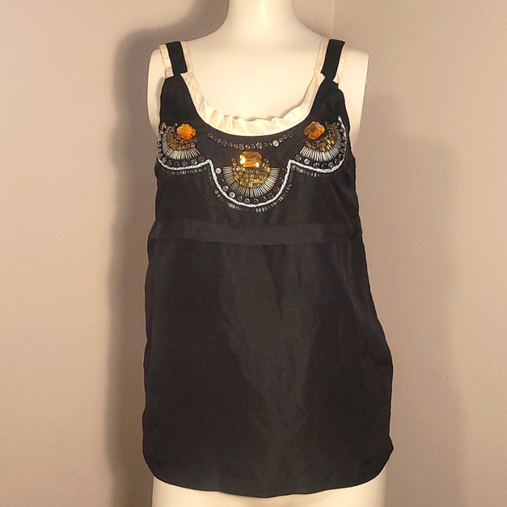 Guess 100% silk beaded top